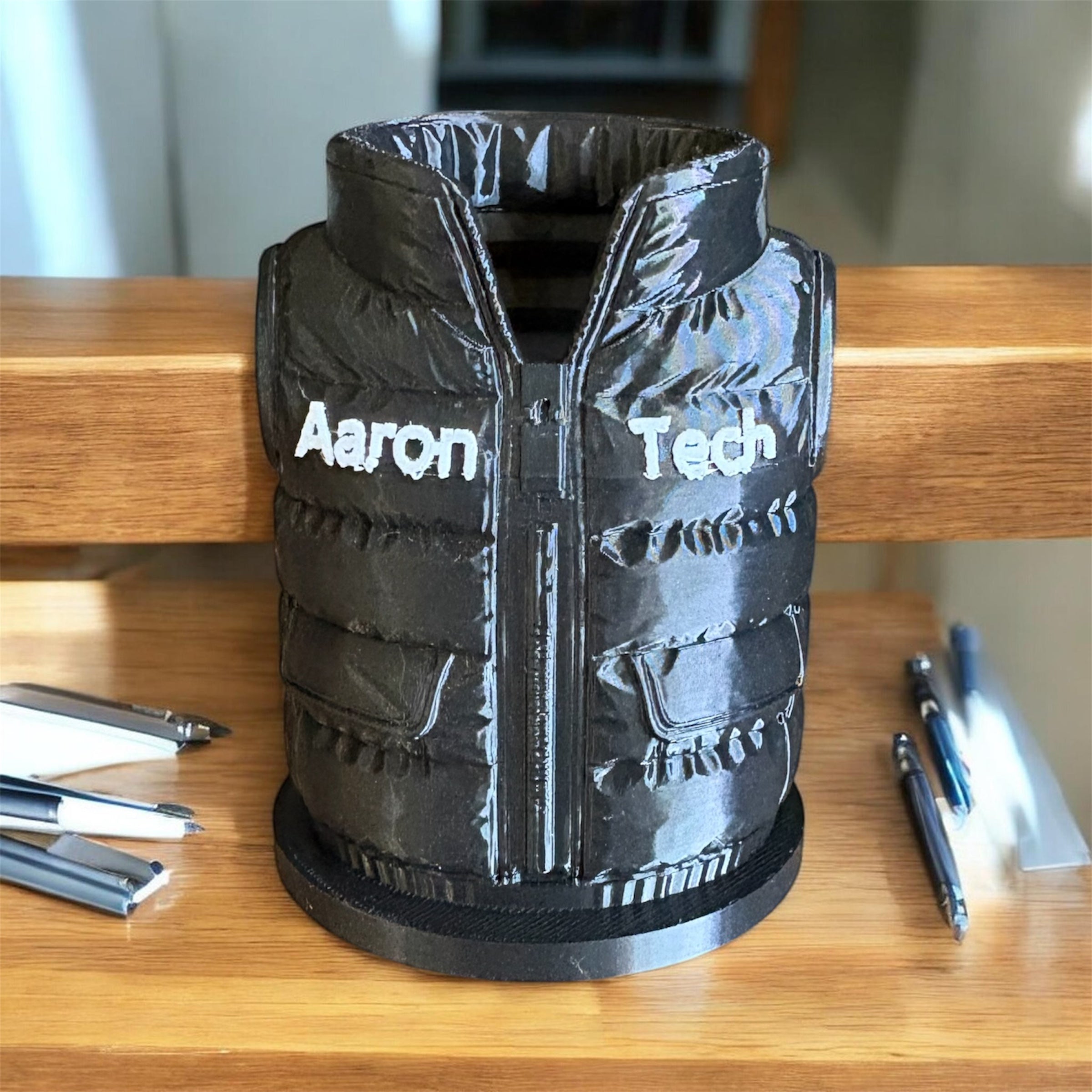 Puffer jacket Pen holders